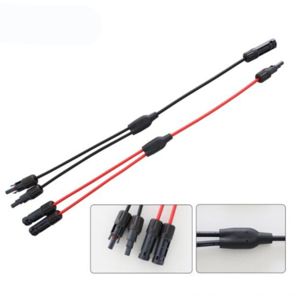2 to 1 Y connector, connect solar panels in parallel